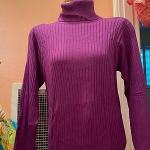 Vintage purple silk turtleneck